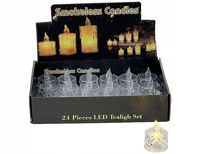 LED tealighty 24 ks s displejom, 4 x 3,5 cm - Ideálne do každého interiéru